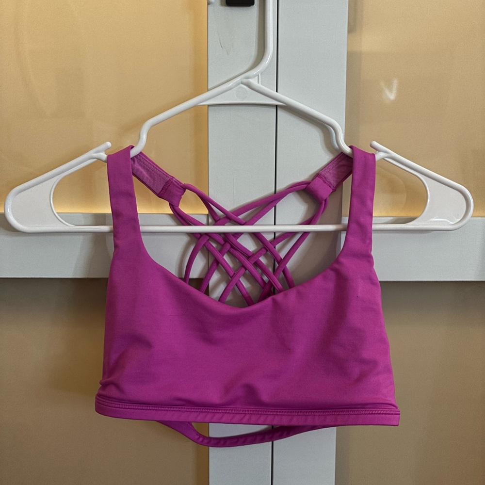 Sonic pink lulu sports bra